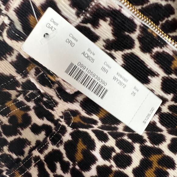 J. Crew Women's 10" Toothpick Corduroy Leopard Animal Print Jeans Size 25 NWT - Picture 7 of 9